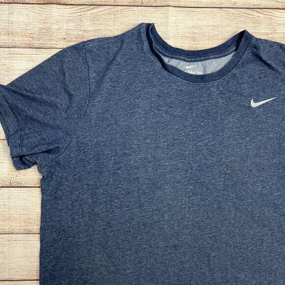 Nike Dri-FIT Men's Short Sleeve Athletic T-Shirt XL Navy Blue Heather Workout - Picture 7 of 8